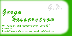 gergo wasserstrom business card